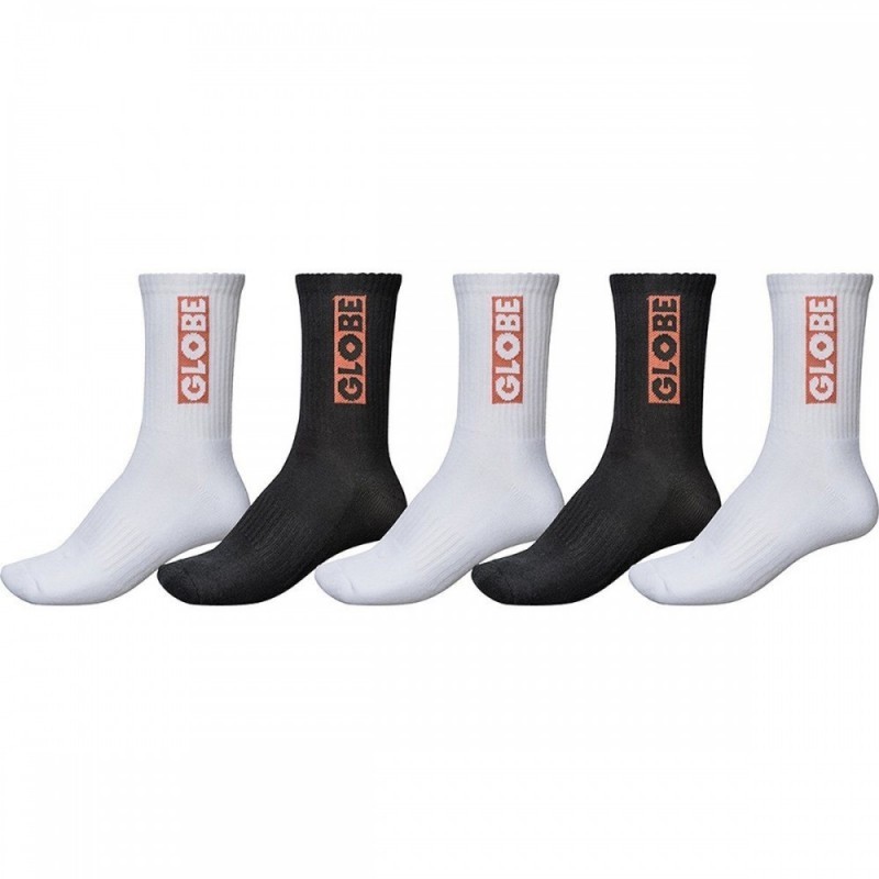GLOBE SOCKS Bar Crew Sock 5 Pack Assorted 7-11