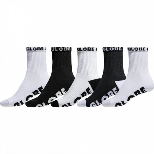 GLOBE SOCKS Globe KIDS Quater Sock 5 PK Black/ White Single