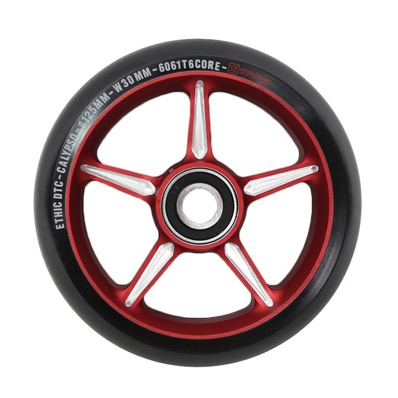Roue Ethic DTC Calypso V1.5  125 x 30mm Rouge + roulements