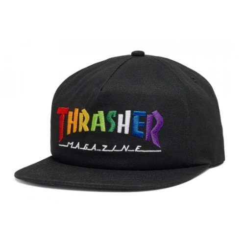Thrasher Cap Rainbow Mag Snapback Black O/S