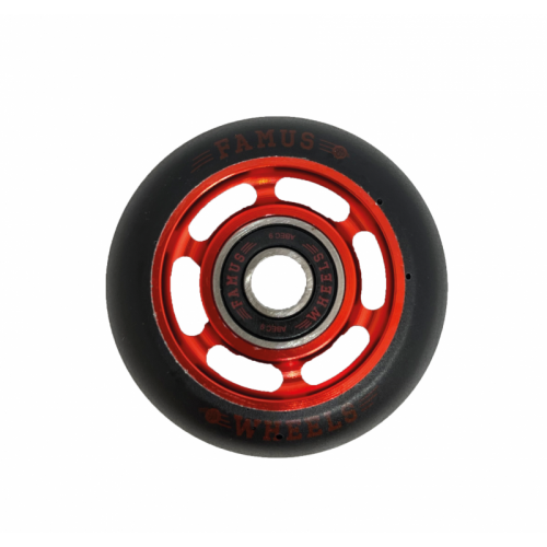 FAMUS Wheels 6 spokes Red/Black  60MM - 92A + ABBEC 9 (1PCS)