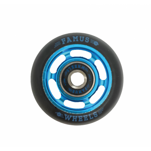 FAMUS Wheels 6 spokes Blue/Black  60MM - 92A + ABBEC 9 (1PCS)