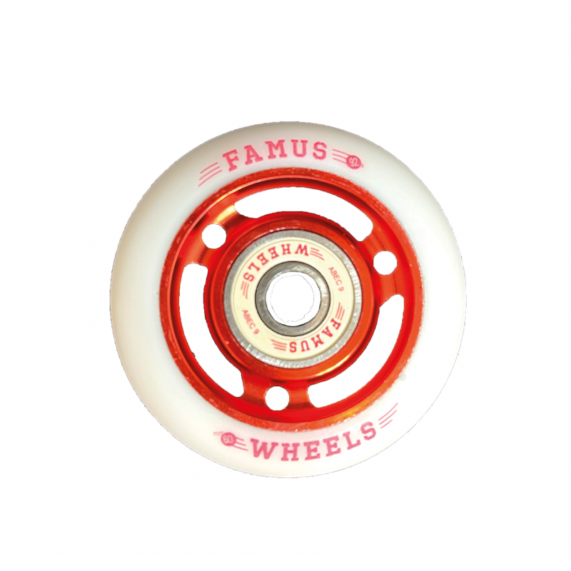 FAMUS Wheells 3 spokes Red/White 60/92A /Roulements ABEC 9